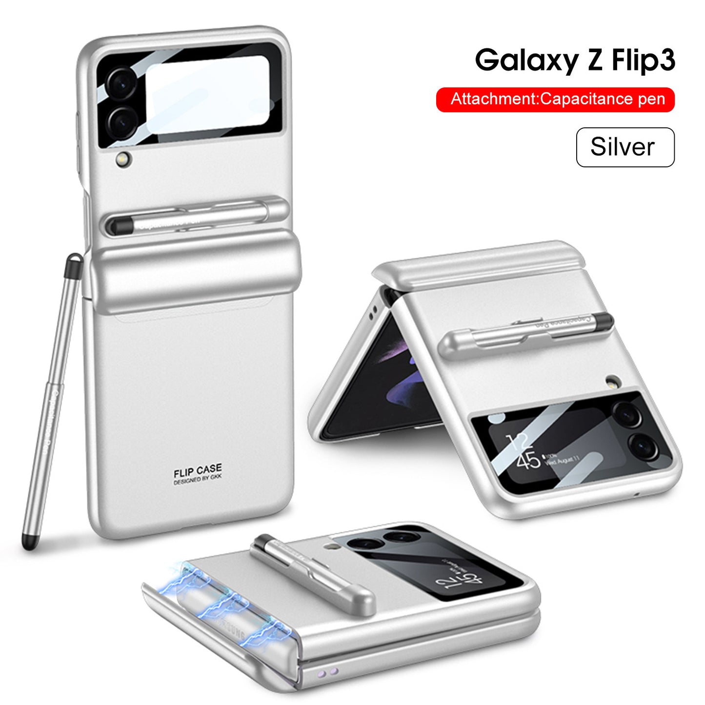 Suitable For Samsung Galaxy Z Flip3 Mobile Phone Cases Folding Screen Flip3 Protective Cover To Send Stylus Magnetic Suction Flip Phone Cover