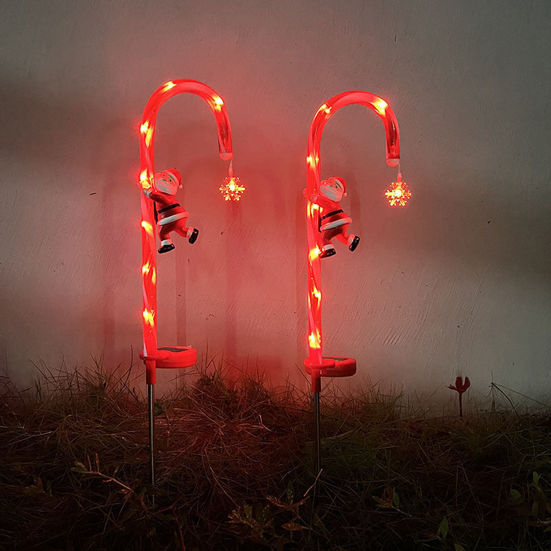 Solar Christmas Decoration Lights Walking Stick Lights Lawn Lights 2Pcs