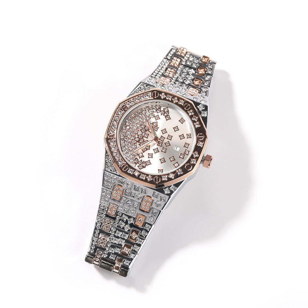 New Diamond-Studded Star Men's Watch Personality Gypsophila Large Dial Fashion Casual Quartz Watch