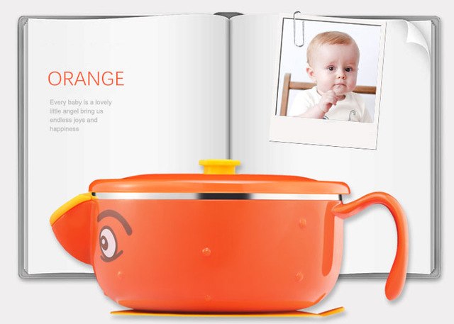 VALUEDER  Best Feeding Bowl with Suction Base Stianless Steel 300ml Non-spill Insulated and Sealed Baby Bowl for Kids