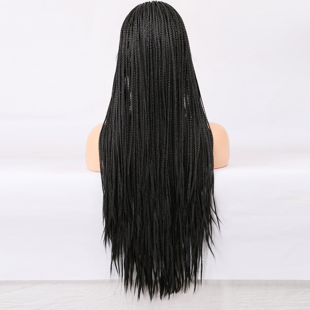 Braided Wigs Three Strand Lotus Dreadlocks Women's Chemical Fiber Front Lace Wig Headgear Lace Wigs