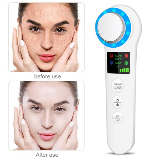 Professional Facial Lifting Vibration Massager Face Body Spa Ion Beauty Instrument Hot Cold Hammer Ultrasonic Cryotherapy  Beaut