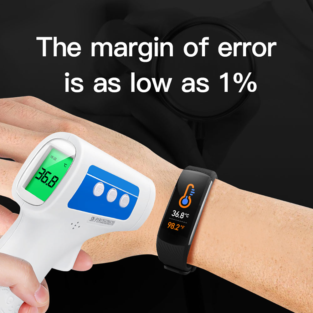 C6T Temperature Measurement Smart Bracelet Blood Pressure Heart Rate Meter Pedometer Watch Sports Bracelet