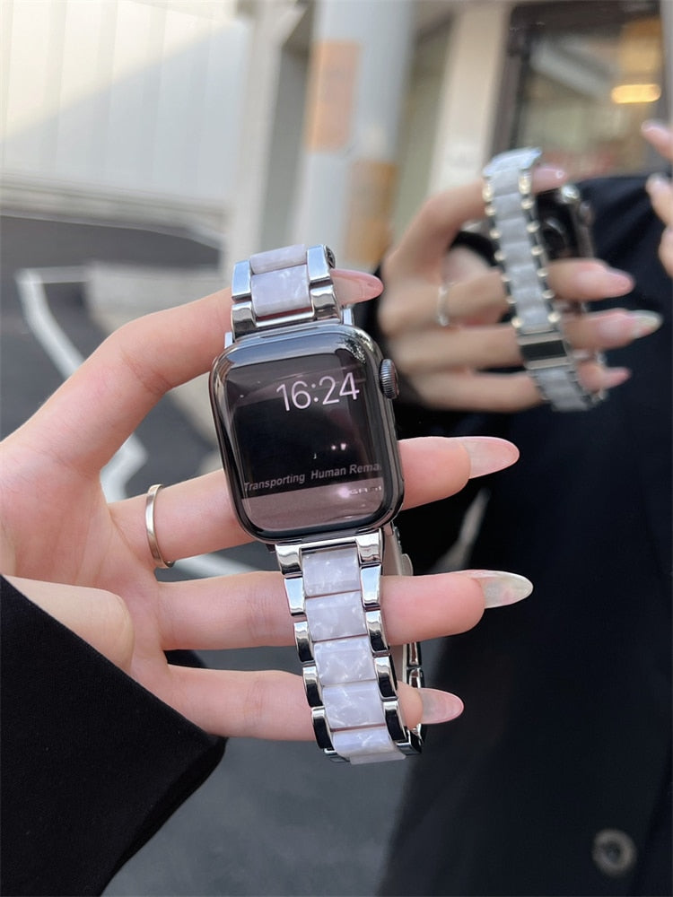 The New Metal And Resin iwatch876543 Generation SE is Suitable For Applewatch Quiet Straps For Men And Women