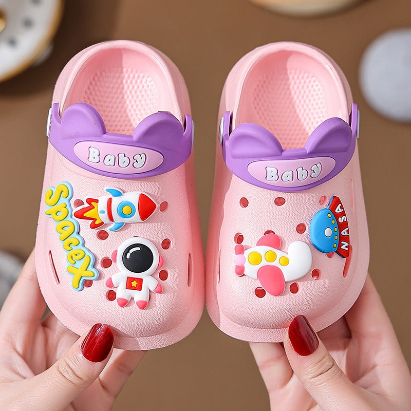 Children slippers summer baby non slip soft soled sandals small and medium sized children sandals two wear cartoon