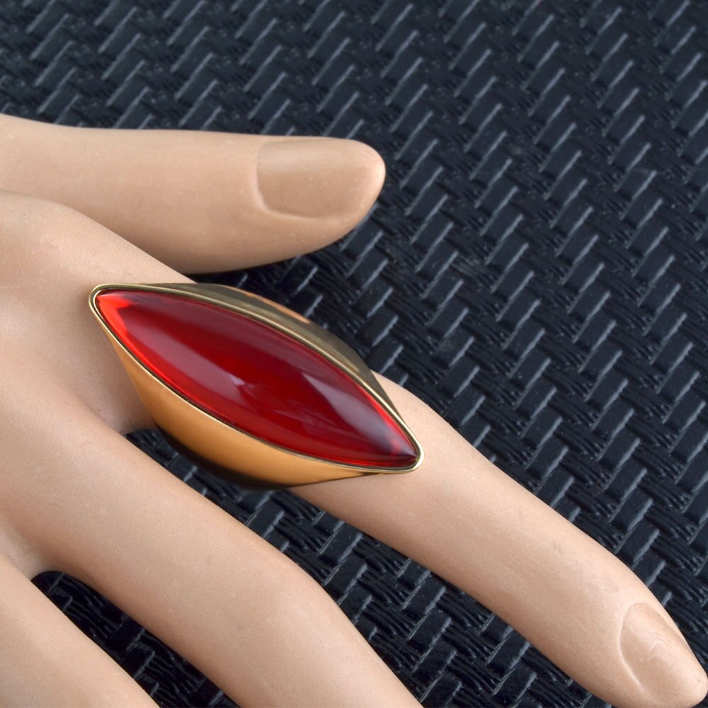 Black Stone Big Ring For Women Luxury Gold Color Engagement Party Rings Fashion Jewelry Best Gift New