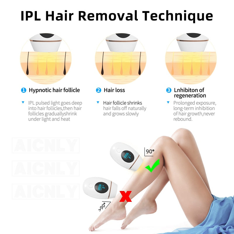 Laser IPL Epilator Hair Removal Machine Mini Hair Epilator 900000 Flash Painless LED Laser Hair Remover IPL Permanent Device