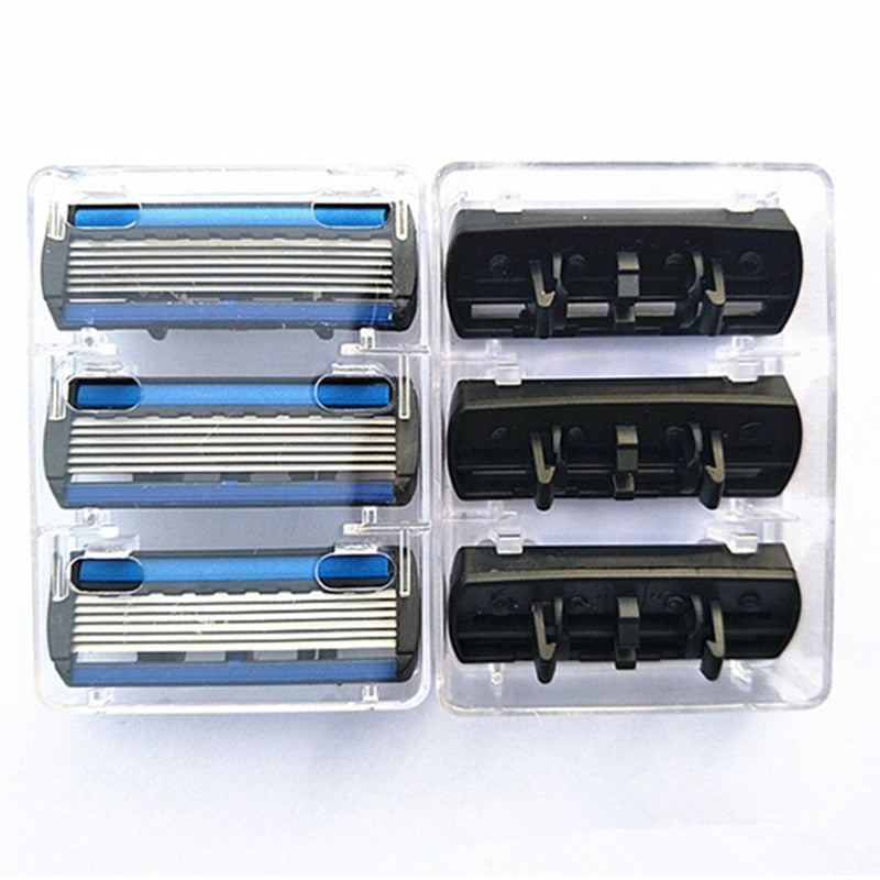 7pcs/set 1 Machine +6 Blades Best Shaving for Men's Replaceable Razor Blades