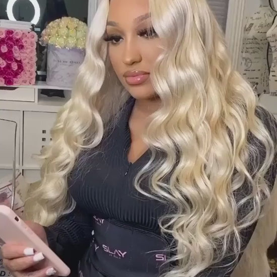 613 Lace Front Wig Human Hair 13x4 Transparent Lace Body Wave Blonde Lace Front Wigs Human Hair 613 HD Lace Frontal Wig 150 Density Blonde Wig Human Hair 613 Frontal Wig Pre Plucked