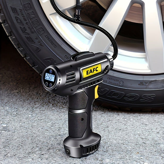 120W Portable Car Air Compressor Inflate Your Tires With Ease  Wireless  Wired Handheld Pump With LED Light