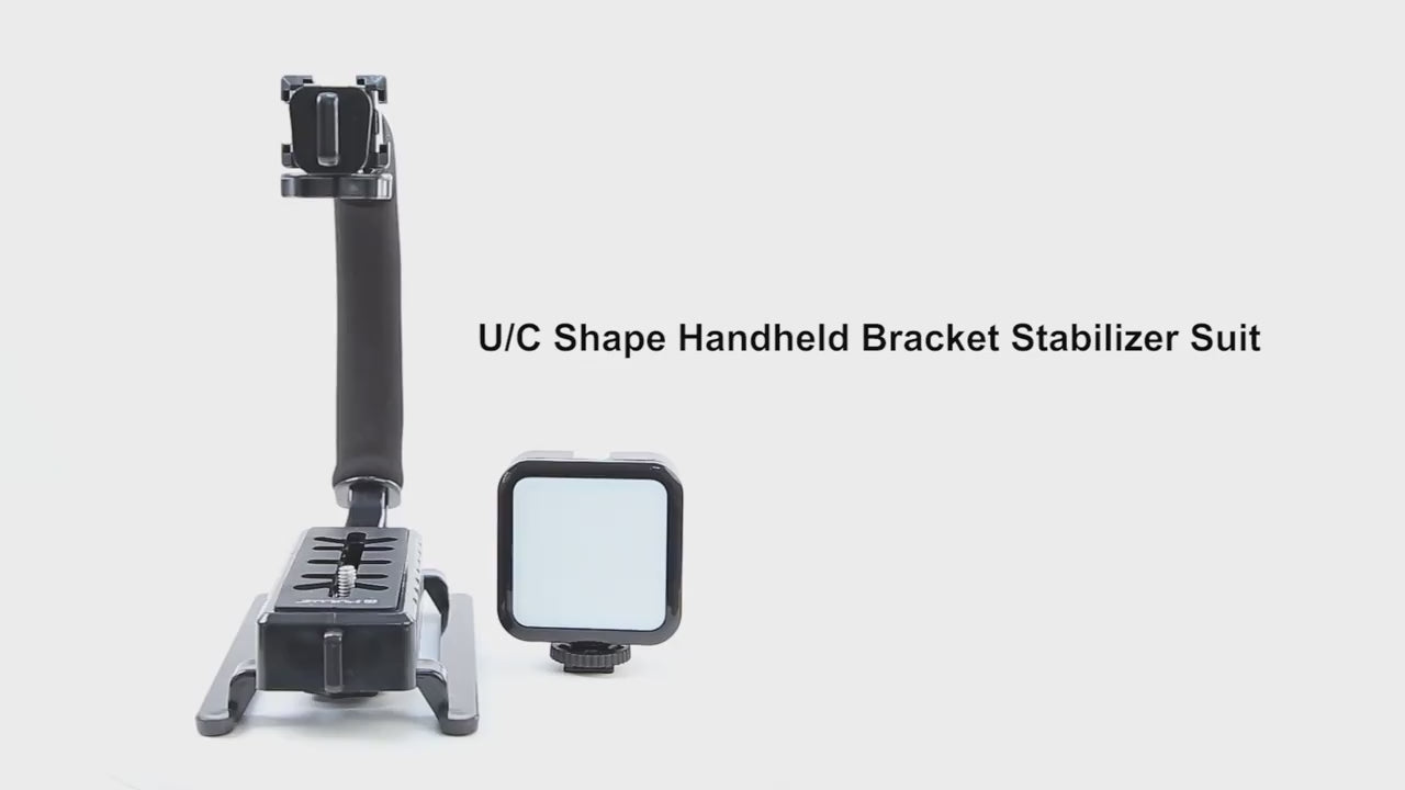 UC Shaped Portable Handheld DV Bracket Stabilizer Kit With Cold Shoe Tripod Head  Phone Clamp  Quick Release Buckle  Long Screw For All SLR Cameras And Home DV Camera