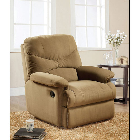 Arcadia Glider Recliner (Motion) in Light Brown Microfiber 00634