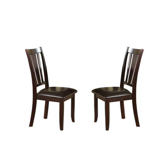 Charlton Slat Back Dining Side Chairs in Espresso, Set of 2