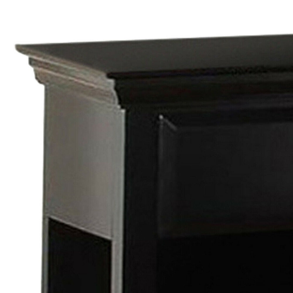 Lyndon Nightstand With One Drawer And Shelf In Black Finish