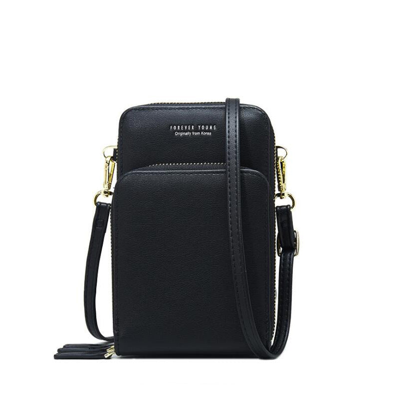 Korean fashion large-capacity olid color multi-function mobile phone bag female Messenger 2019