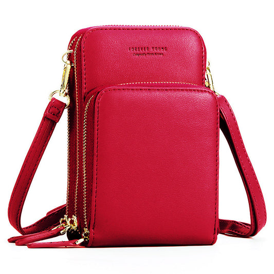 Korean fashion large-capacity olid color multi-function mobile phone bag female Messenger 2019