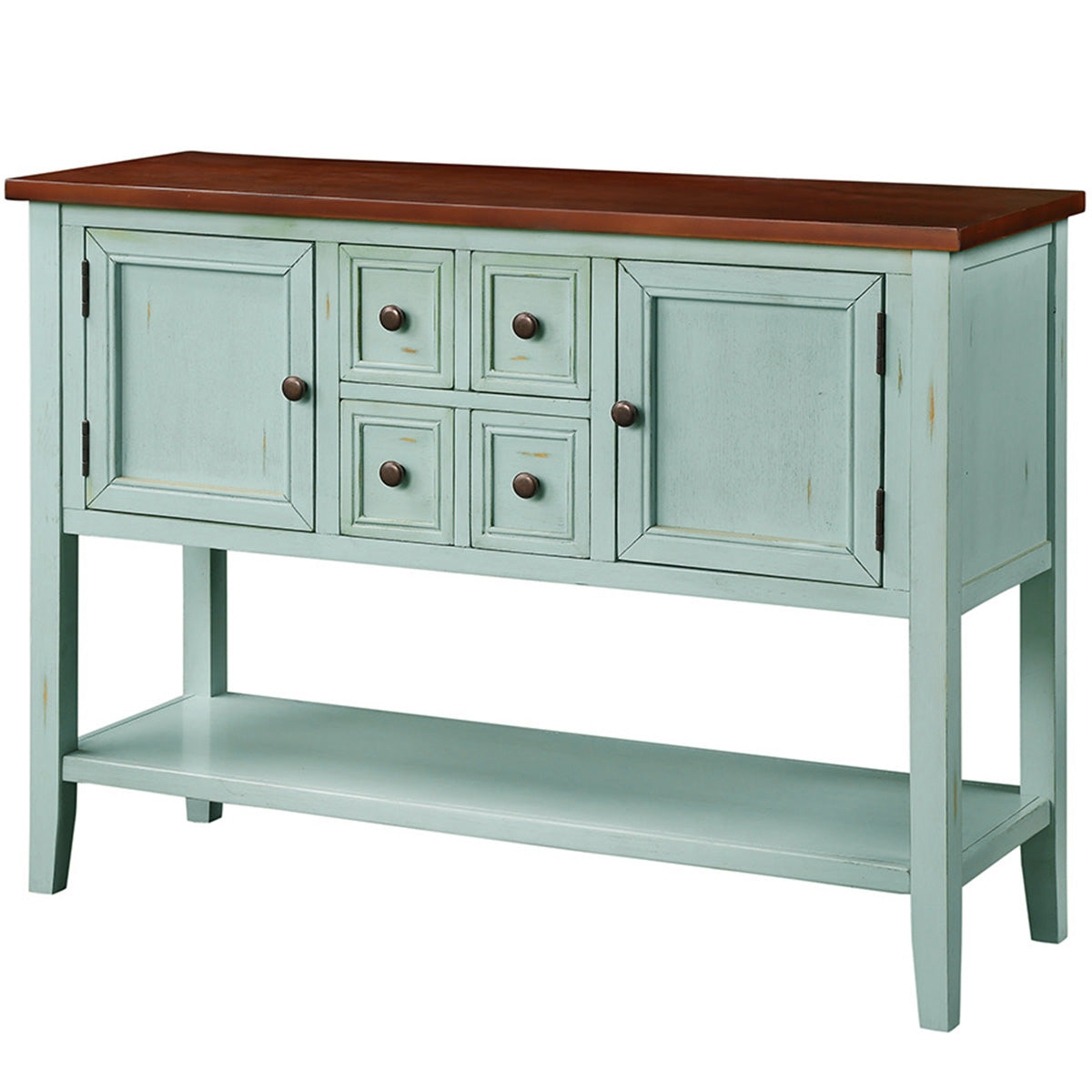 Cambridge Series Buffet Sideboard Console Table with Bottom Shelf (Retro Blue)