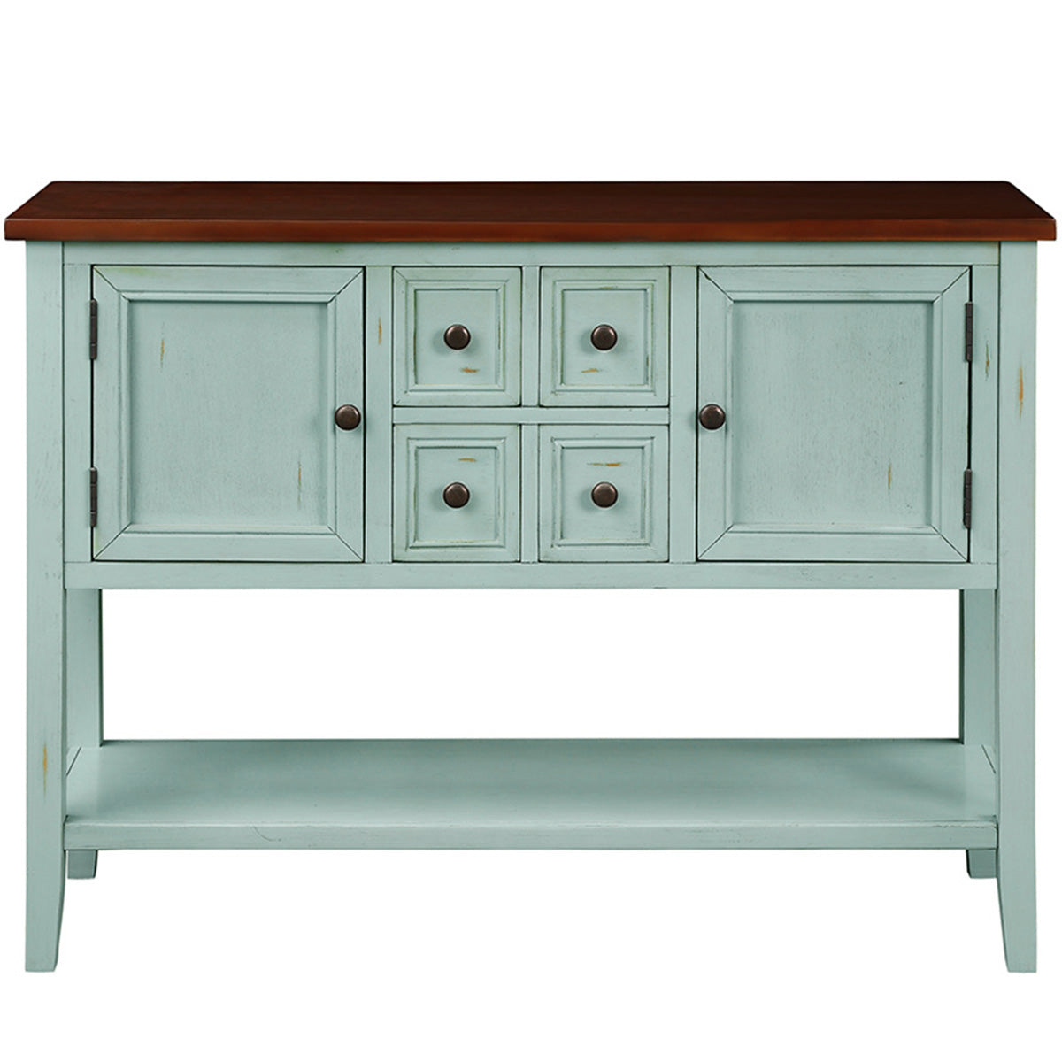 Cambridge Series Buffet Sideboard Console Table with Bottom Shelf (Retro Blue)