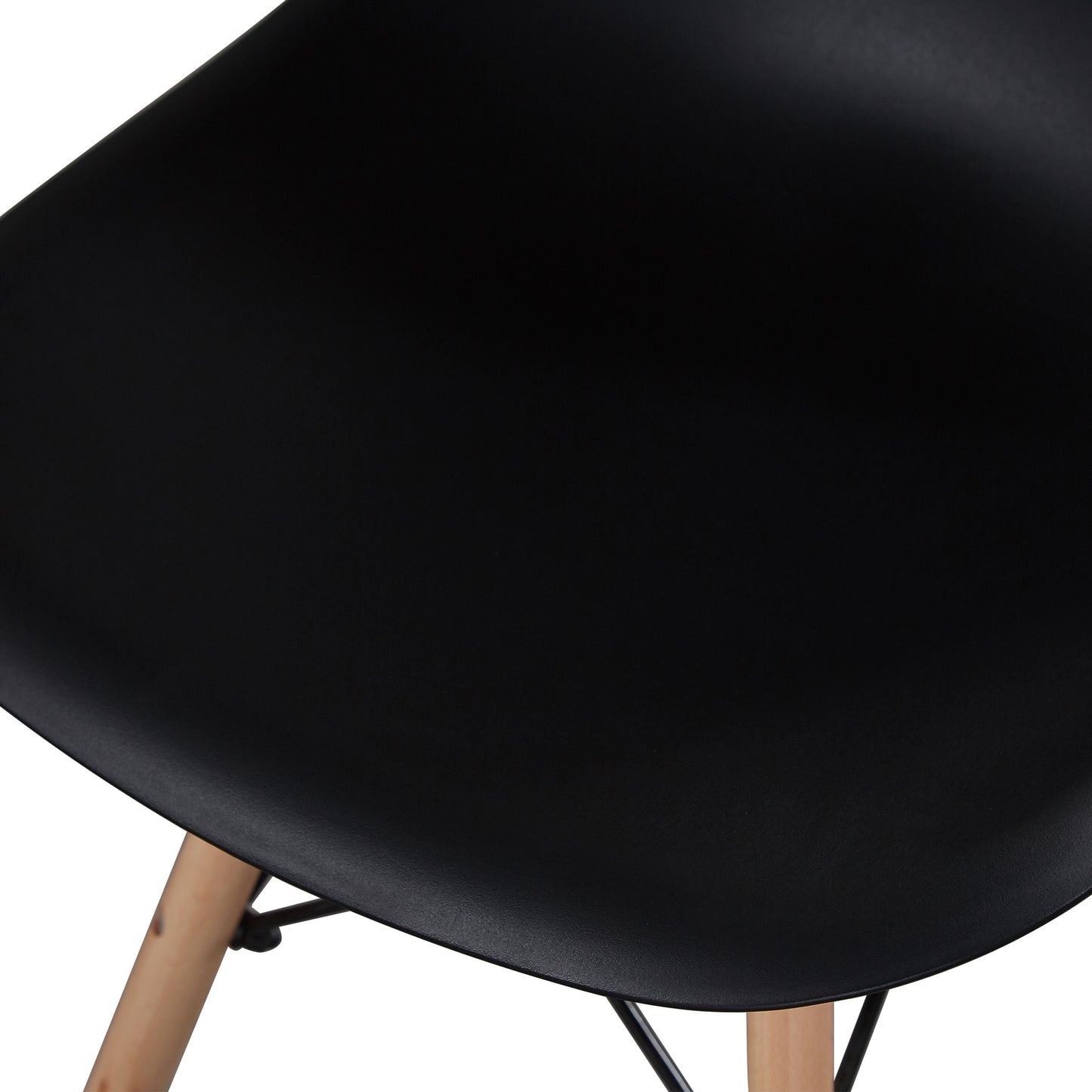 Black simple fashion leisure plastic chair environmental protection PP material thickened seat surface solid wood leg dressing stool restaurant outdoor cafe chair set of 1