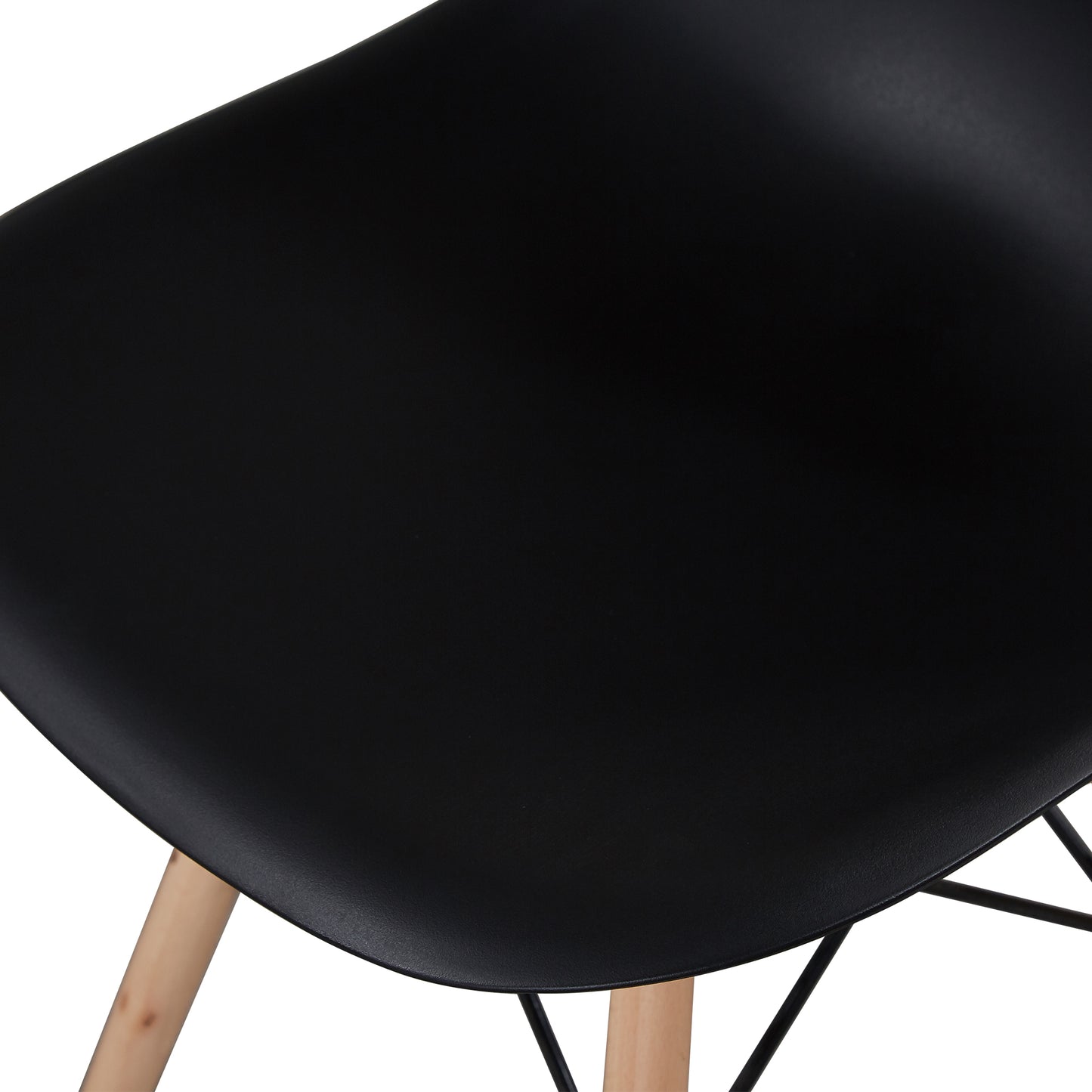 Black simple fashion leisure plastic chair environmental protection PP material thickened seat surface solid wood leg dressing stool restaurant outdoor cafe chair set of 1