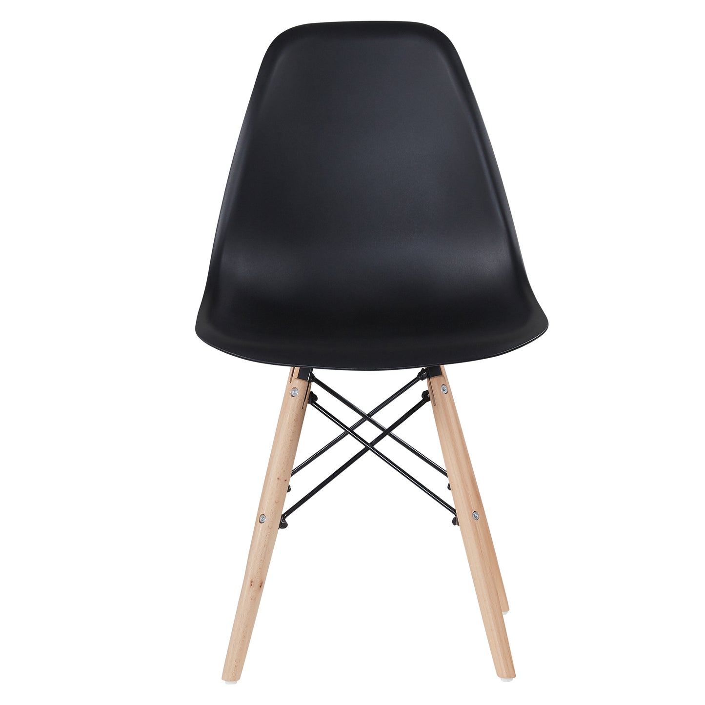 Black simple fashion leisure plastic chair environmental protection PP material thickened seat surface solid wood leg dressing stool restaurant outdoor cafe chair set of 1