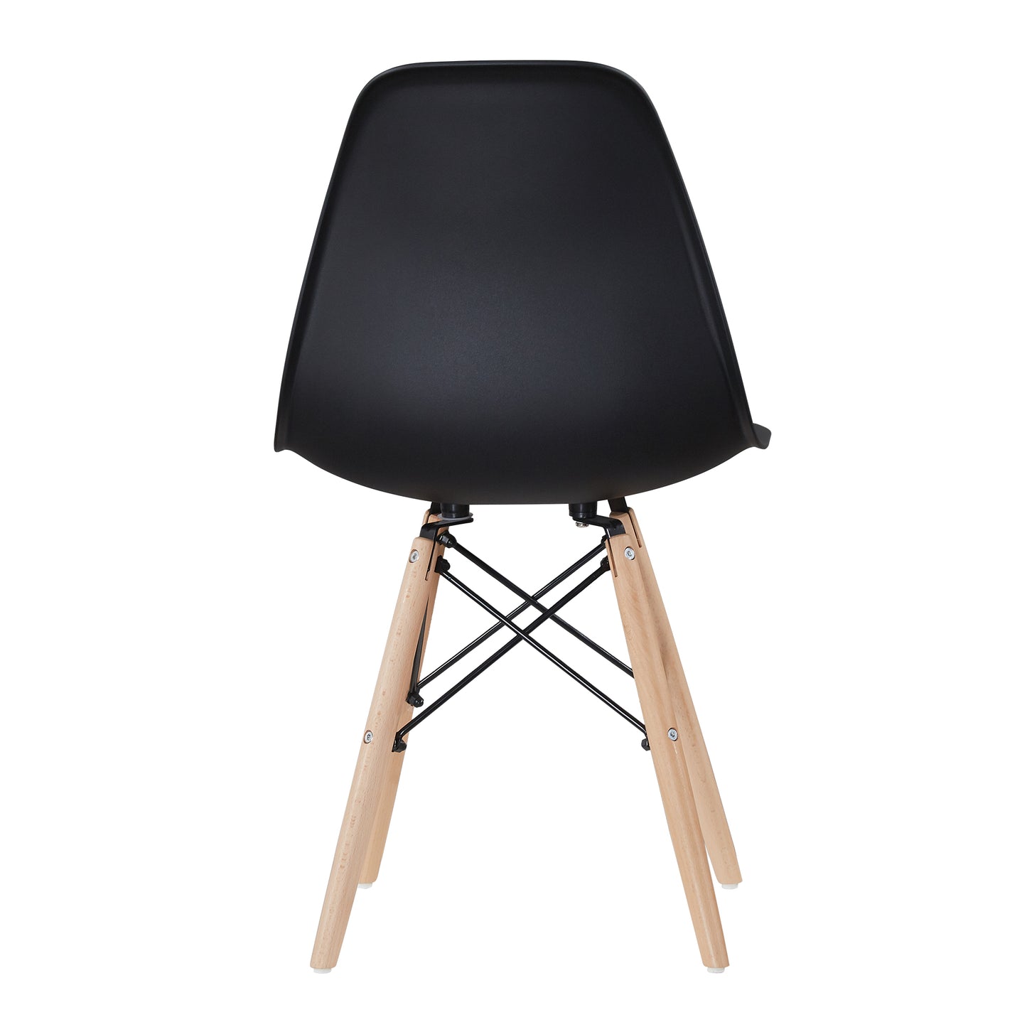 Black simple fashion leisure plastic chair environmental protection PP material thickened seat surface solid wood leg dressing stool restaurant outdoor cafe chair set of 1