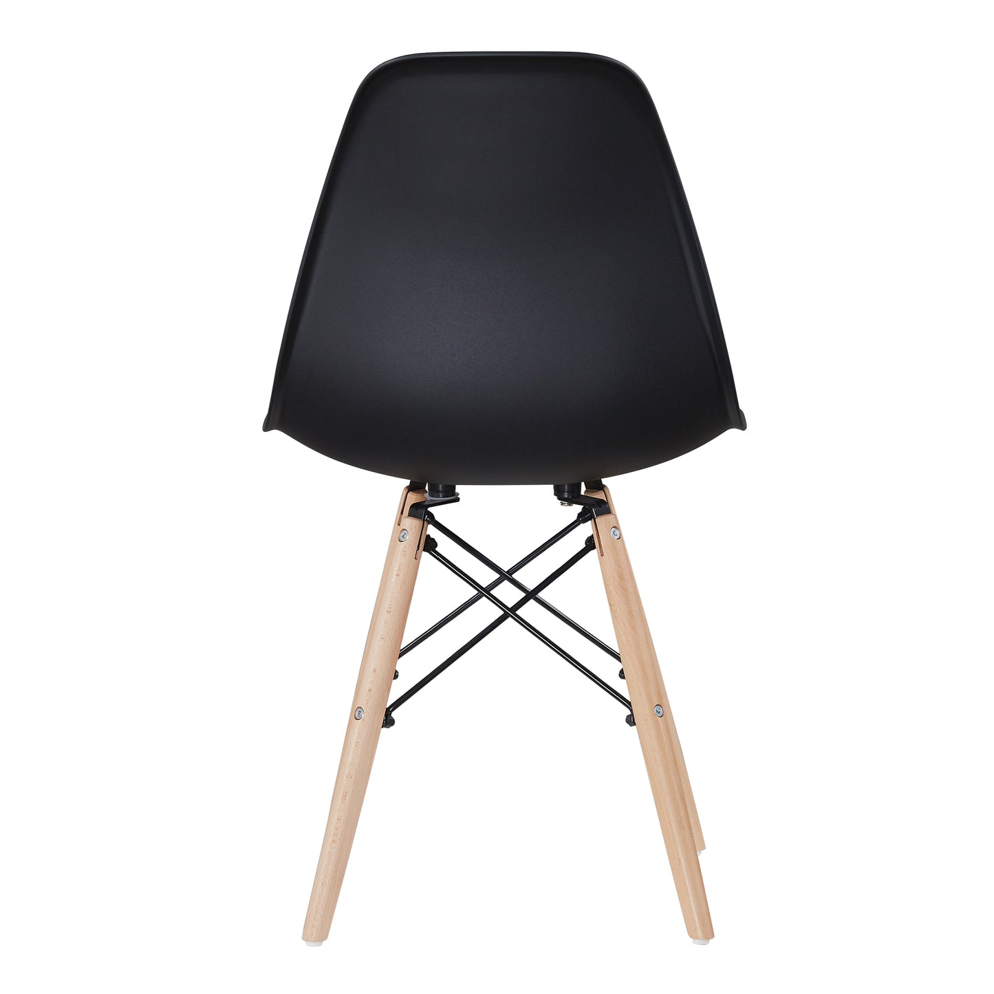 Black simple fashion leisure plastic chair environmental protection PP material thickened seat surface solid wood leg dressing stool restaurant outdoor cafe chair set of 1