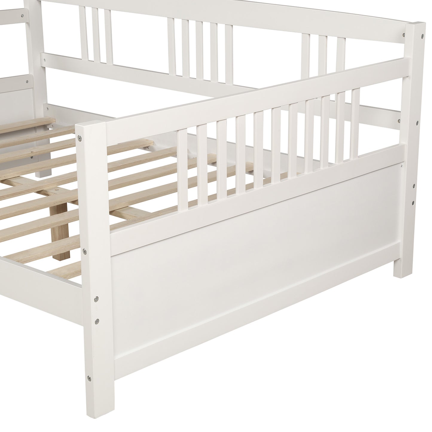 Wood Daybed Full Size Daybed with Support Legs, White (Previous SKU: WF190235AAK)