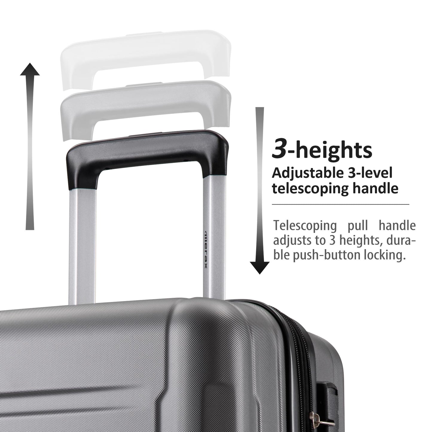 Expanable Spinner Wheel 3 Piece Luggage Set ABS Lightweight Suitcase with TSA Lock