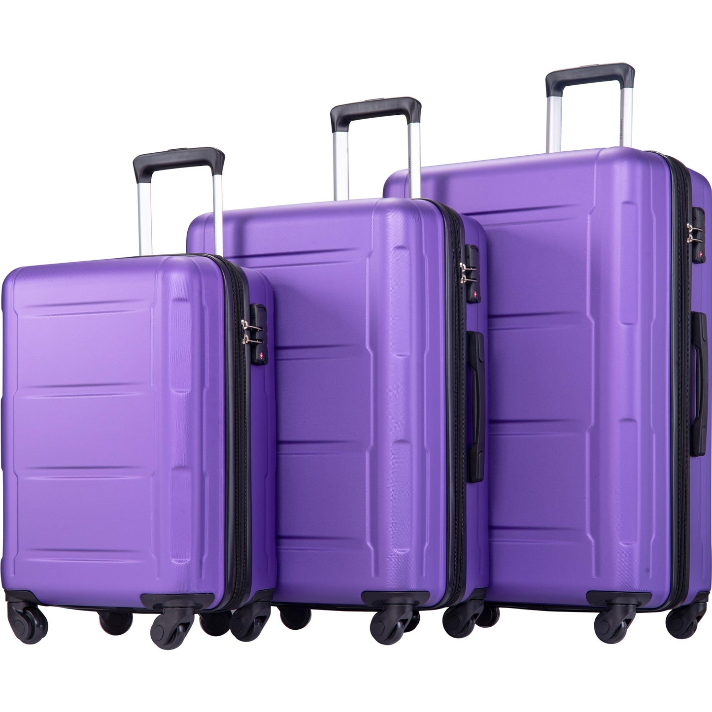 Expanable Spinner Wheel 3 Piece Luggage Set ABS Lightweight Suitcase with TSA Lock