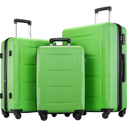 Expanable Spinner Wheel 3 Piece Luggage Set ABS Lightweight Suitcase with TSA Lock