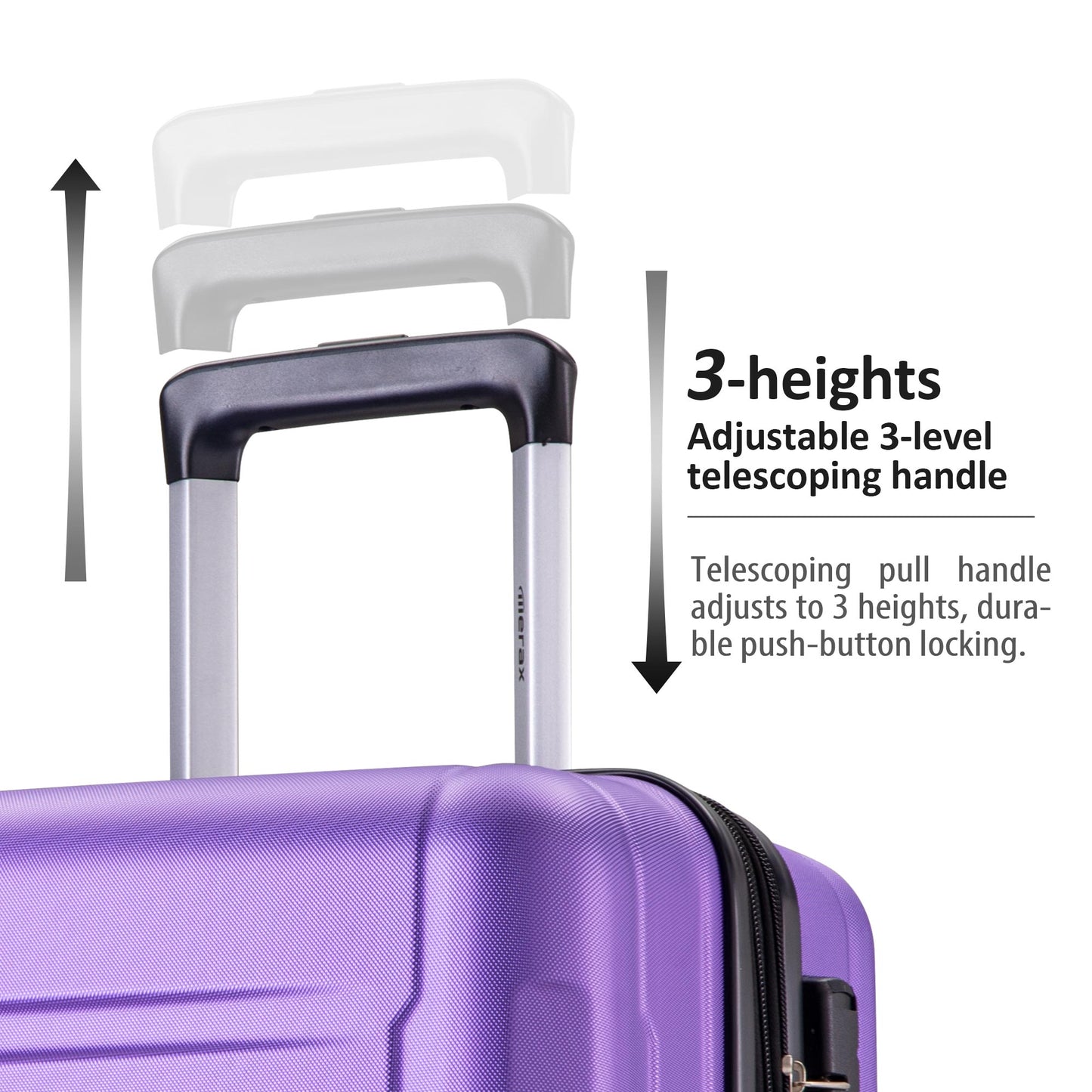 Expanable Spinner Wheel 3 Piece Luggage Set ABS Lightweight Suitcase with TSA Lock