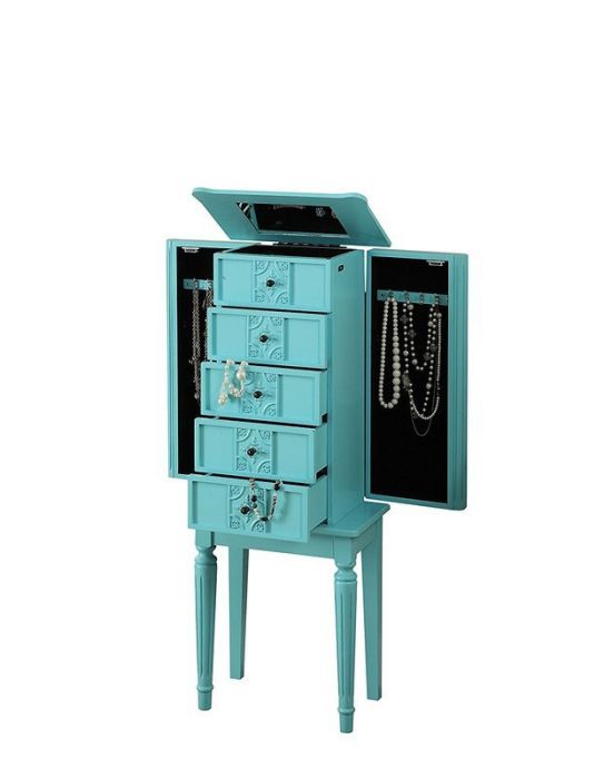 Tammy Jewelry Armoire in Light Blue 97170