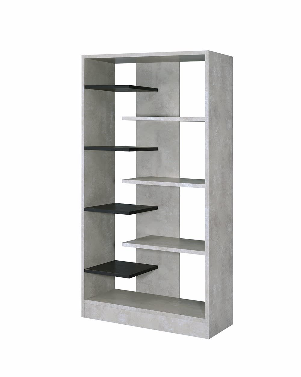 Magna Bookshelf in Faux Concrete & Black 92532