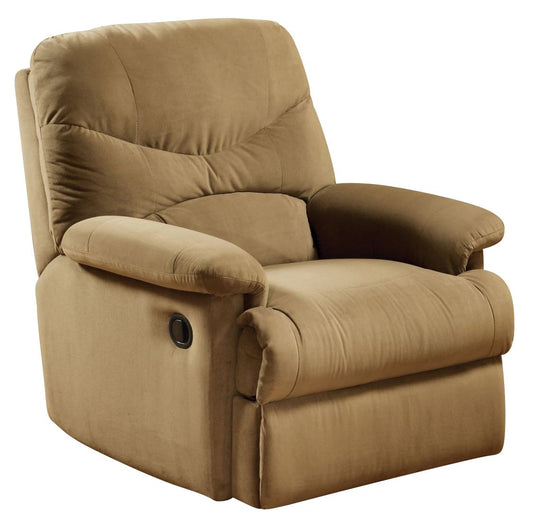 Arcadia Recliner (Motion) in Light Brown Microfiber 00627