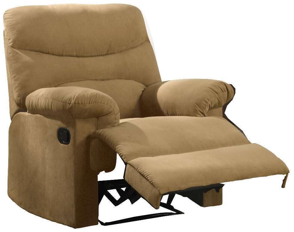 Arcadia Recliner (Motion) in Light Brown Microfiber 00627