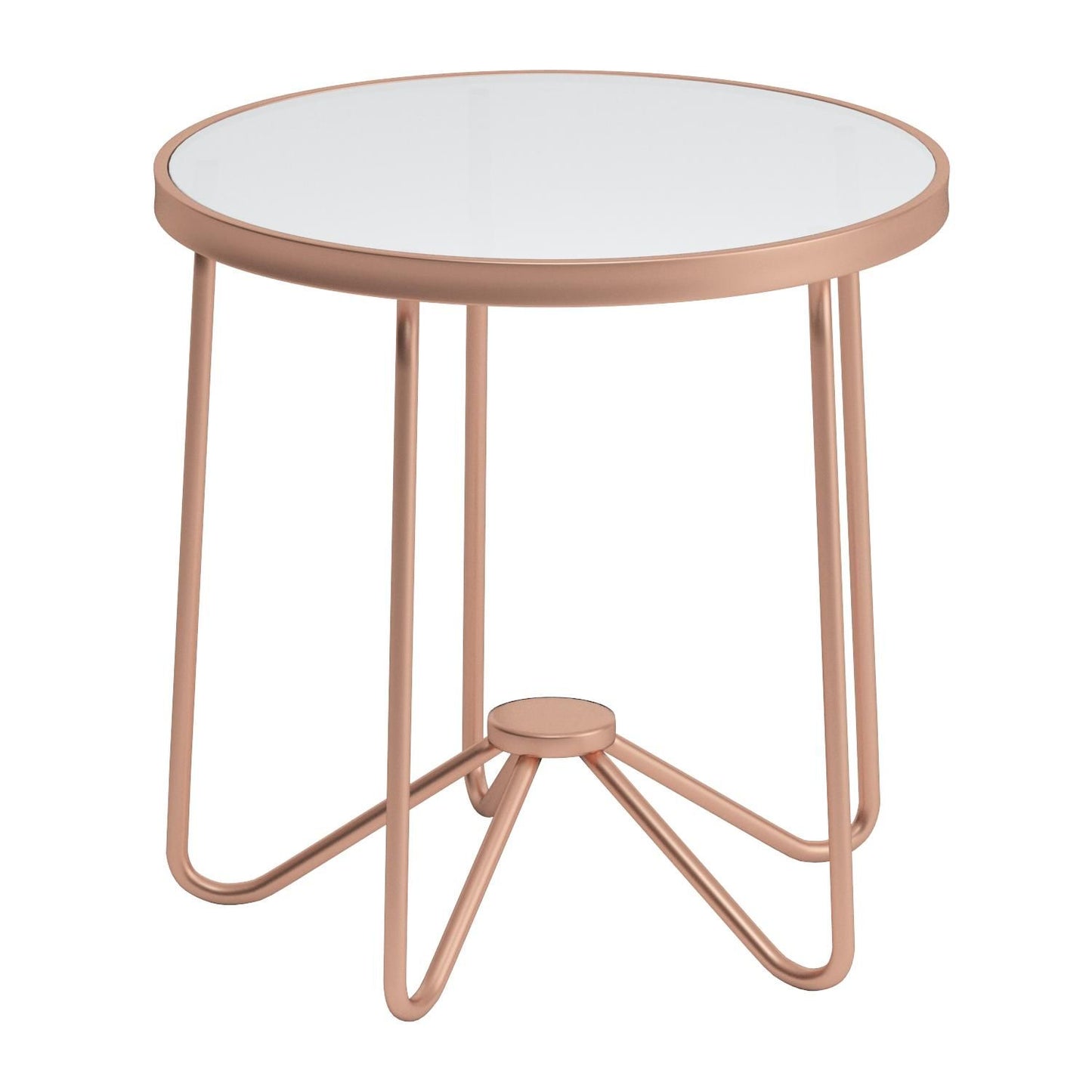 Alivia End Table in Rose Gold & Frosted Glass 81837