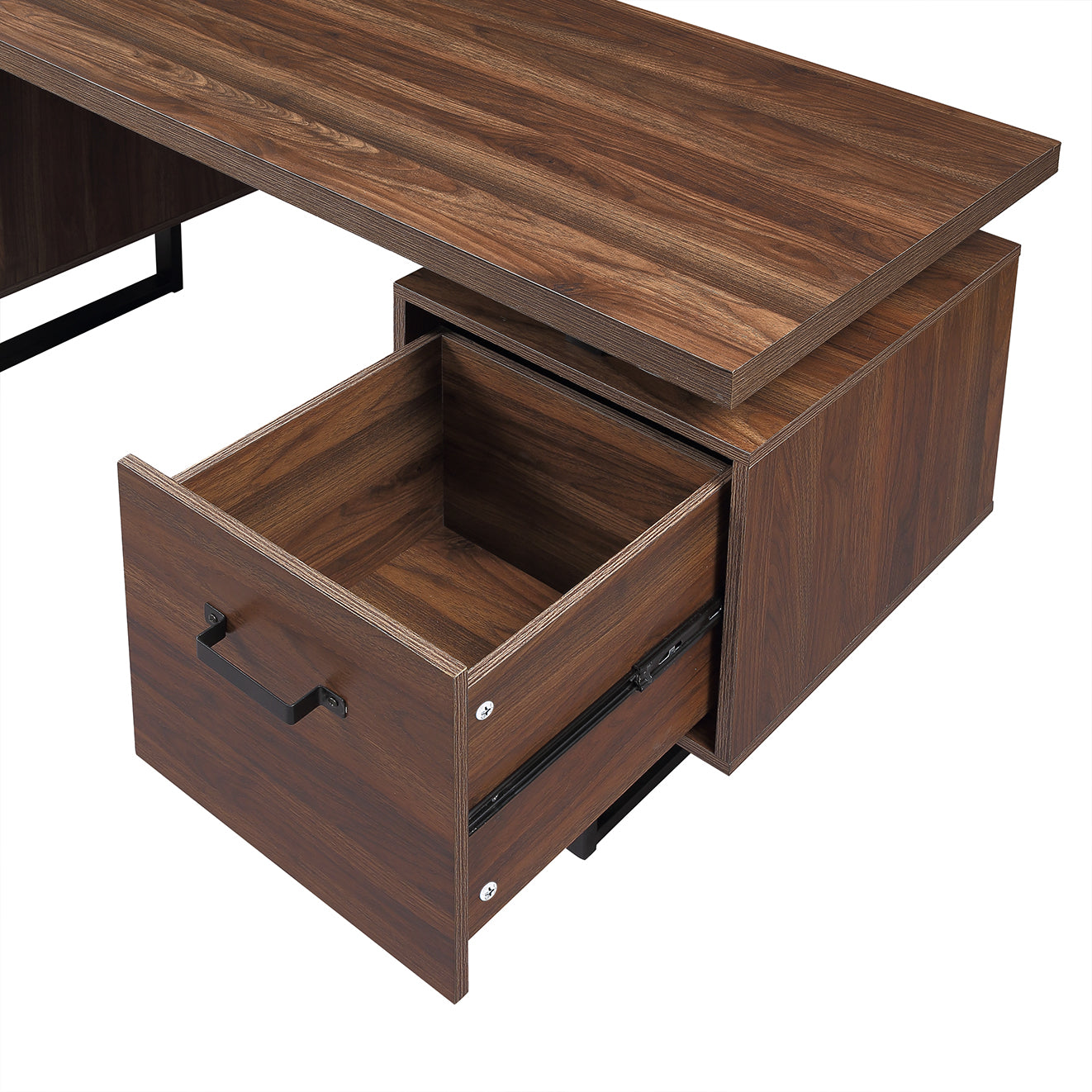 Home Office Computer Desk with drawers/hanging letter-size files/59 inch Writing Study Table with Drawers