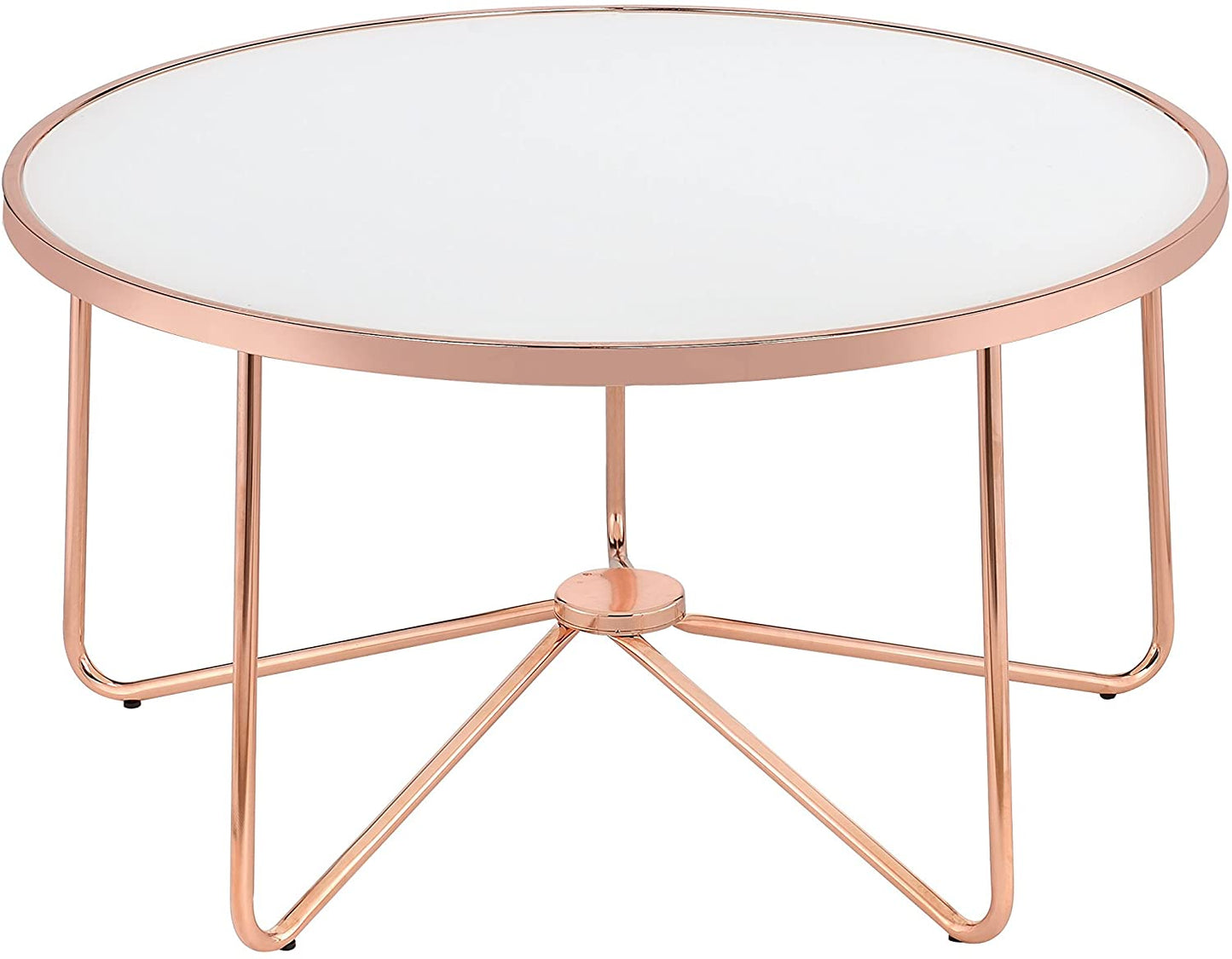 Alivia Coffee Table in Rose Gold & Frosted Glass 81835