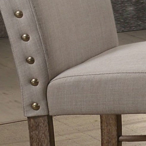 Leventis Side Chair (Set-2) in Cream Linen & Weathered Oak 74657