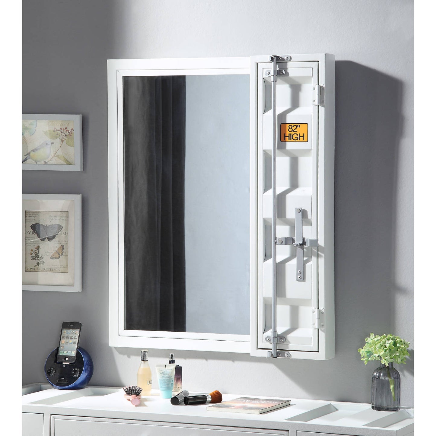 Cargo Vanity Mirror, White 35908