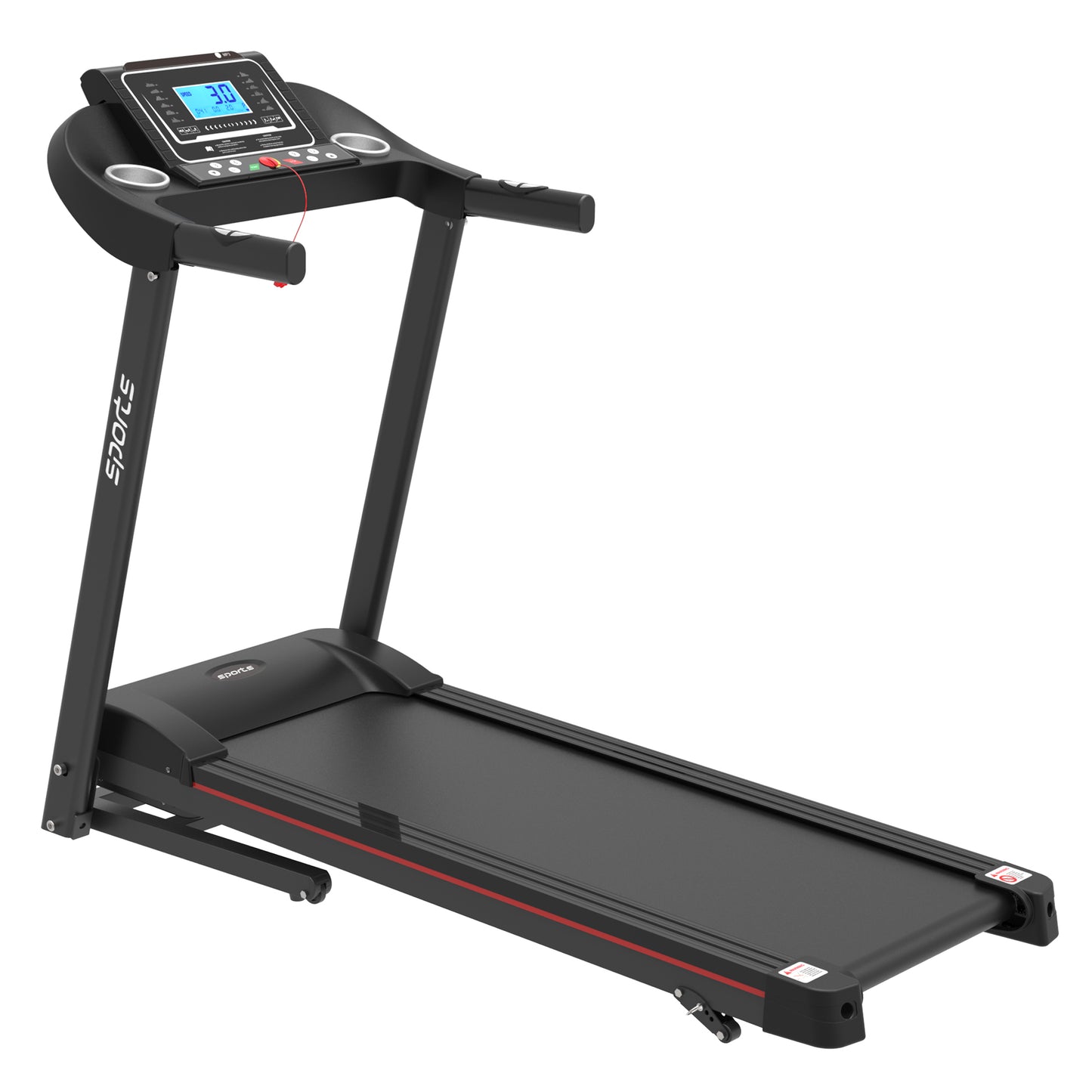 Folding Treadmill, Smart Motorized Treadmill with Manual Incline and Air Spring  MP3, Exercise Running Machine with 5& LCD Display for Home Use