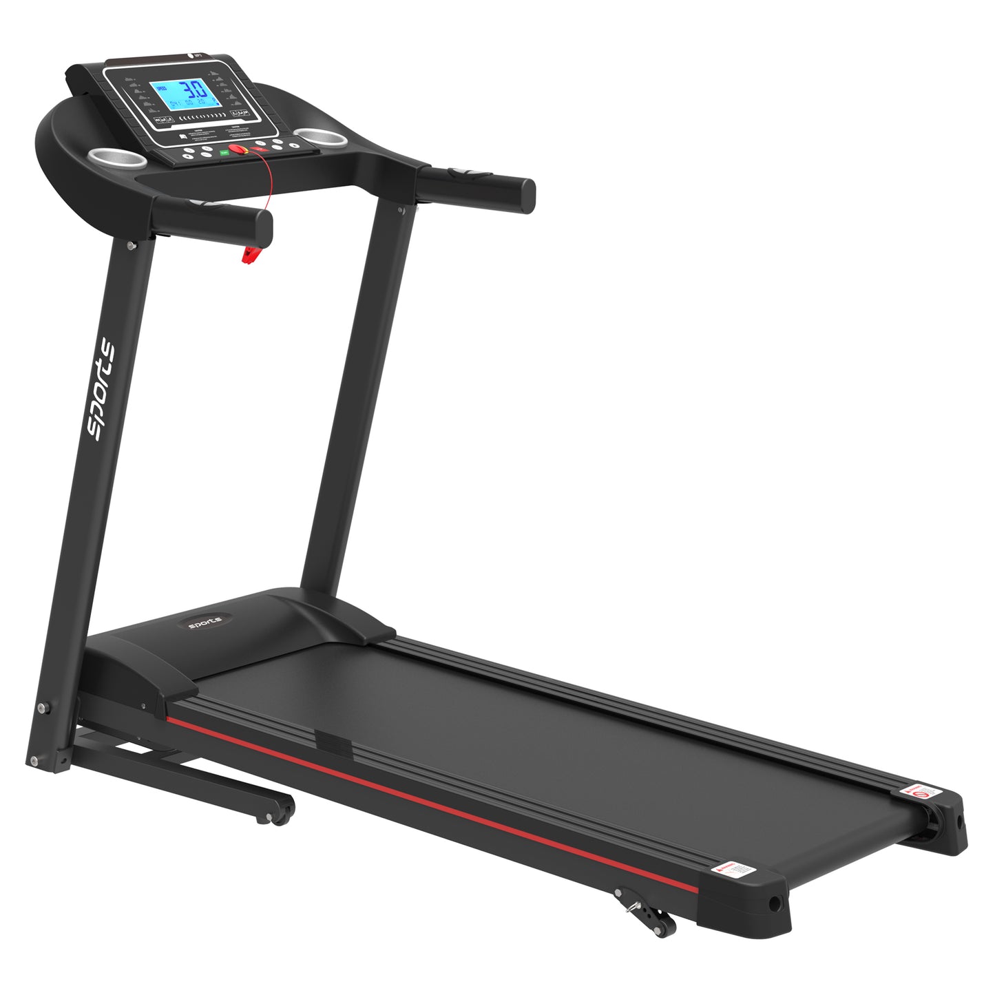 Folding Treadmill, Smart Motorized Treadmill with Manual Incline and Air Spring  MP3, Exercise Running Machine with 5& LCD Display for Home Use