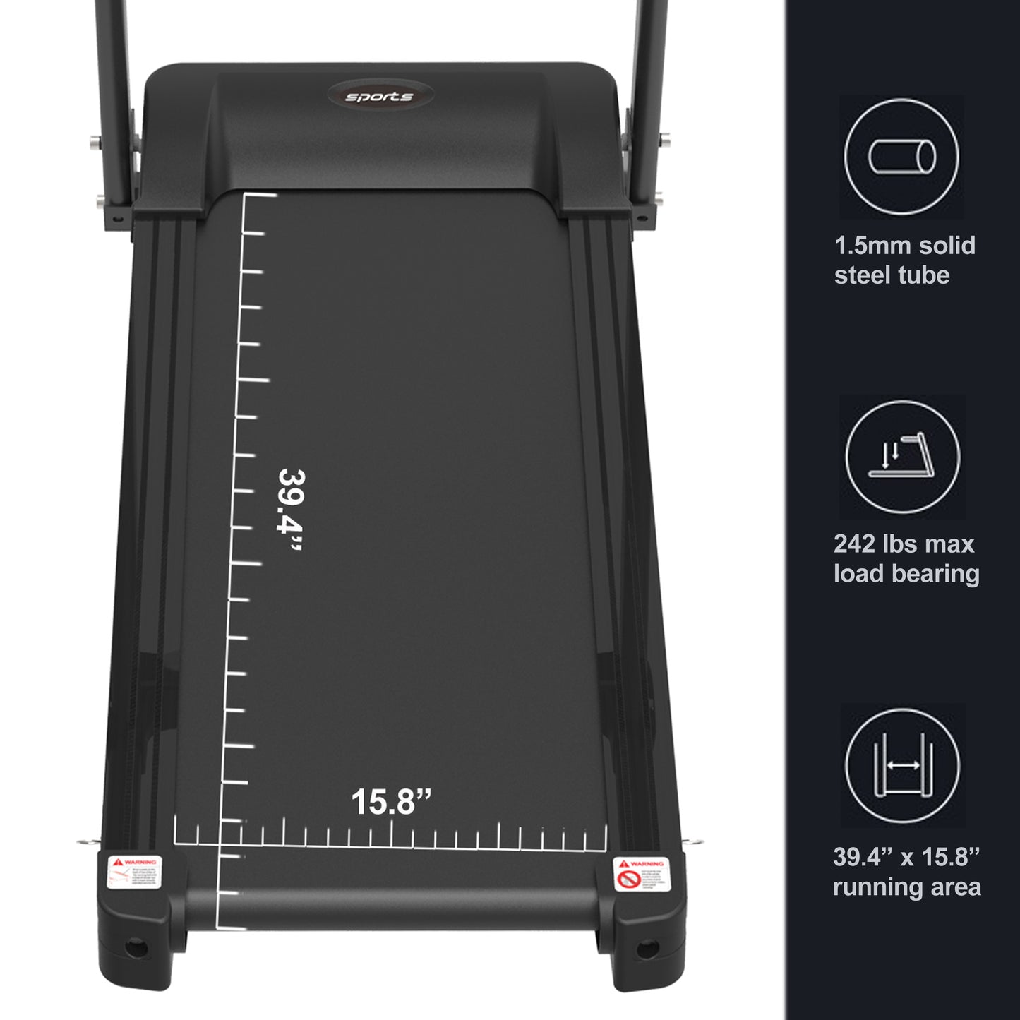 Folding Treadmill, Smart Motorized Treadmill with Manual Incline and Air Spring  MP3, Exercise Running Machine with 5& LCD Display for Home Use