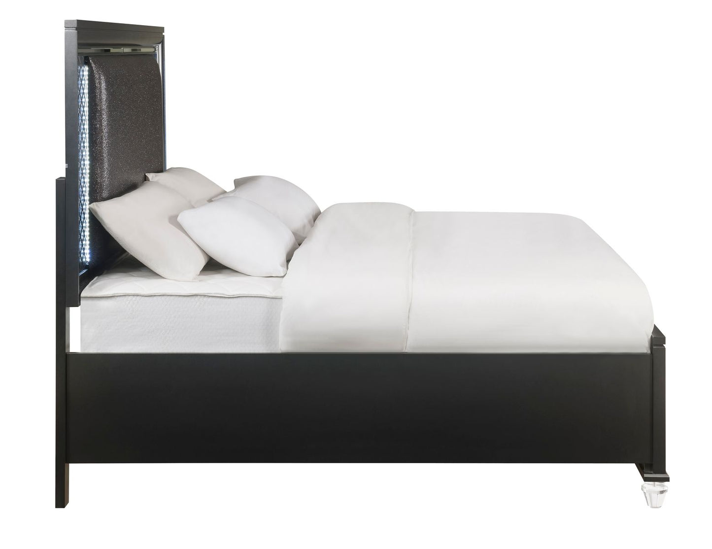 Sawyer Queen Bed, PU & Metallic Gray (1Set/4Ctn) 27970Q