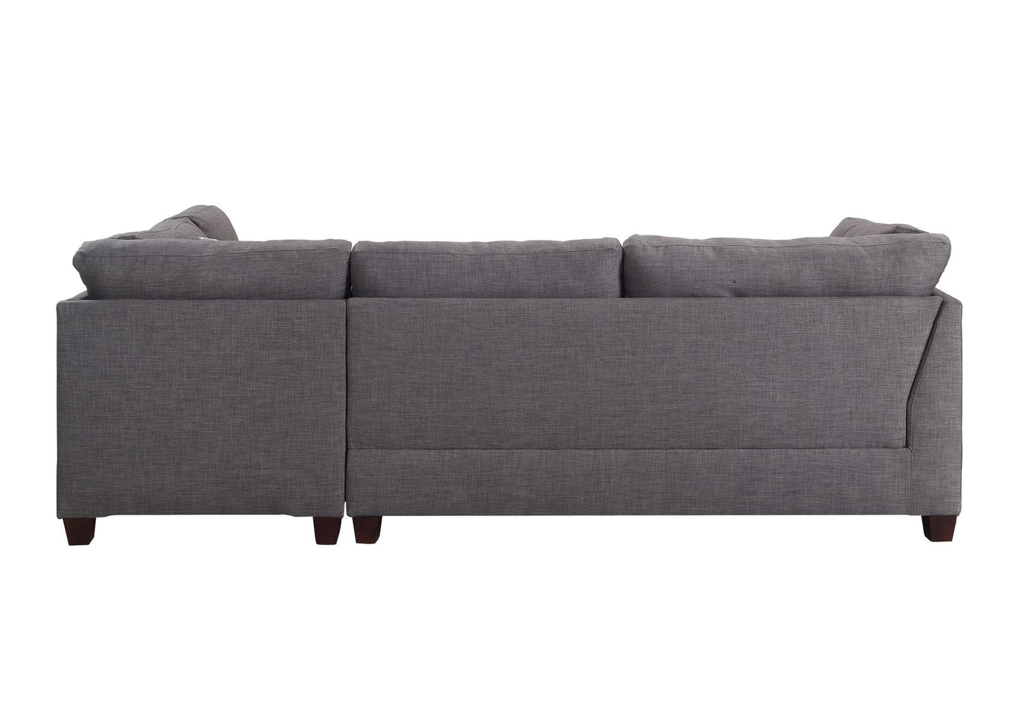 Laurissa Sectional Sofa & Ottoman (2 Pillows), Light Charcoal Linen (1Set/2Ctn) 54385