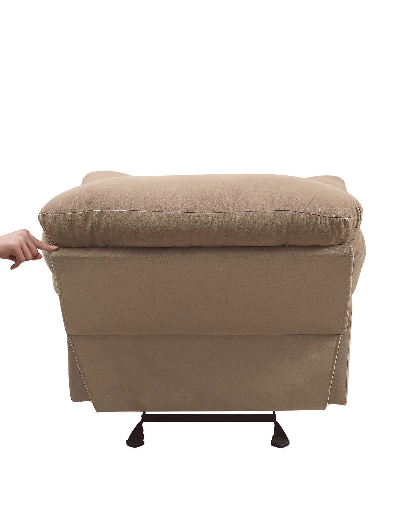 Arcadia Glider Recliner (Motion) in Light Brown Microfiber 00634