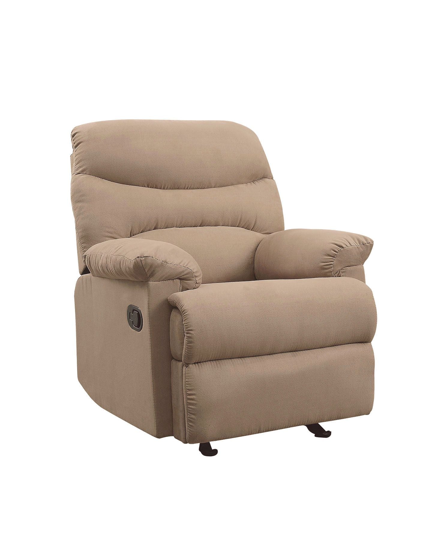 Arcadia Glider Recliner (Motion) in Light Brown Microfiber 00634