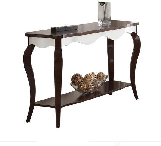 Mathias Sofa Table in Walnut & White 80684