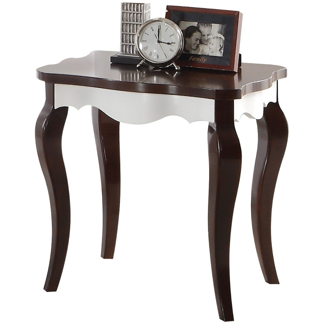 Mathias End Table in Walnut & White 80682